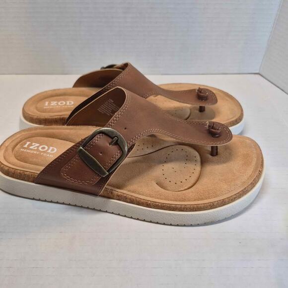 Izod Womens Memory Foam Charcy Brown Sandal - Picture 3 of 5